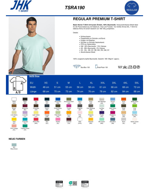 Herren-T-Shirt „Tsra 190 Premium Orange Jhk“.