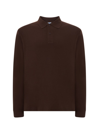 Herren-Langarm-Poloshirt POLO PORA 210 LS Schokolade JHK