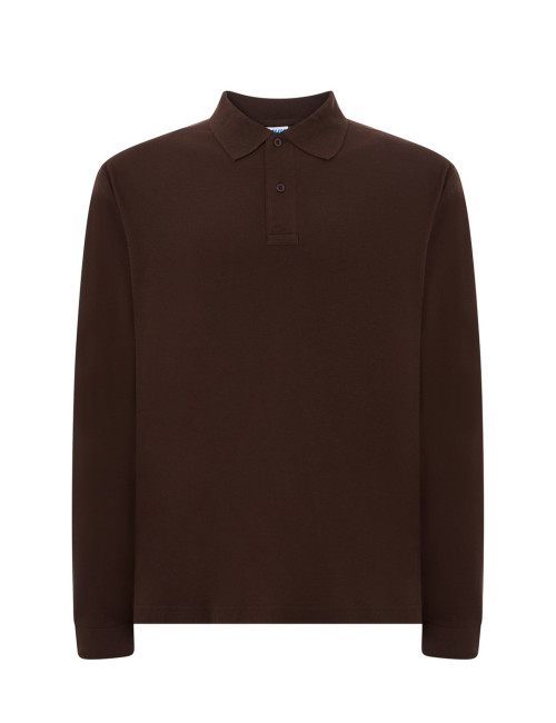 Herren-Langarm-Poloshirt POLO PORA 210 LS Schokolade JHK