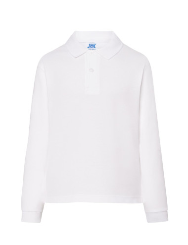 Langarm-Poloshirt für Kinder PKID 210 LS WH Weiß JHK
