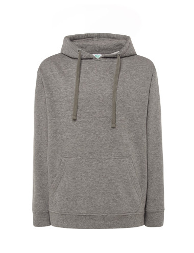 Bluza dresowa męska swra kng kangaroo szary melanż Jhk