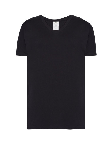 "Koszulka męska JHK TSUA PICO URBAN V-NECK czarna - idealna do haftu