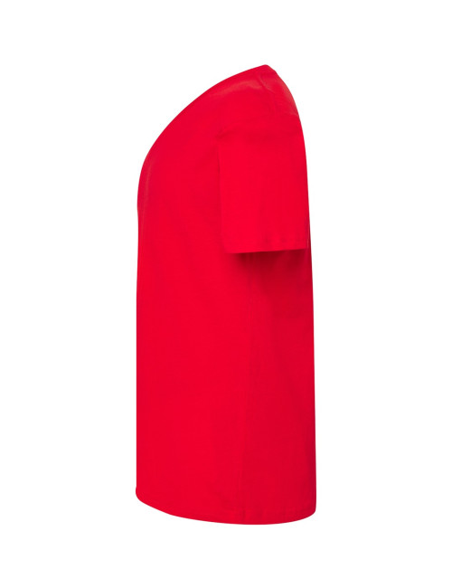 "Koszulka Męska JHK Tsua Pico Urban V-Neck Czerwony - 100% Bawełna,