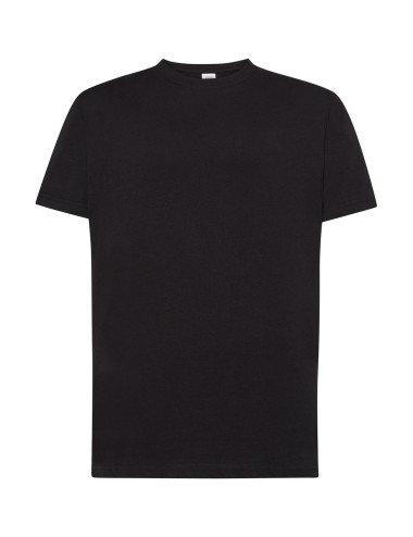 "Koszulka męska JHK TSUA 150 Slim Fit - Czarna T-shirt, 100% bawełn