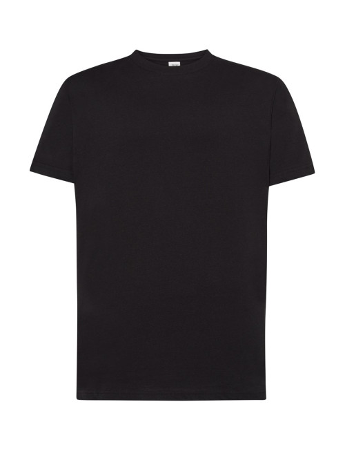 "Koszulka męska JHK TSUA 150 Slim Fit - Czarna T-shirt, 100% bawełn