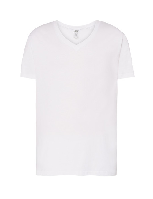 "Koszulka męska JHK TSUA PICO URBAN V-NECK WH - 100% bawełna, ideal