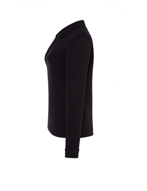Damen-Polo-T-Shirt mit langen Ärmeln POPL 200 LS schwarz Jhk
