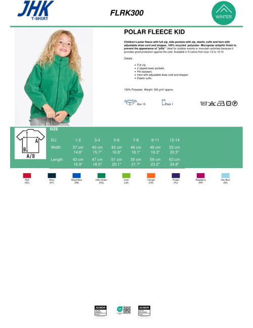 Kinderfleece flrl 300 marineblau Jhk