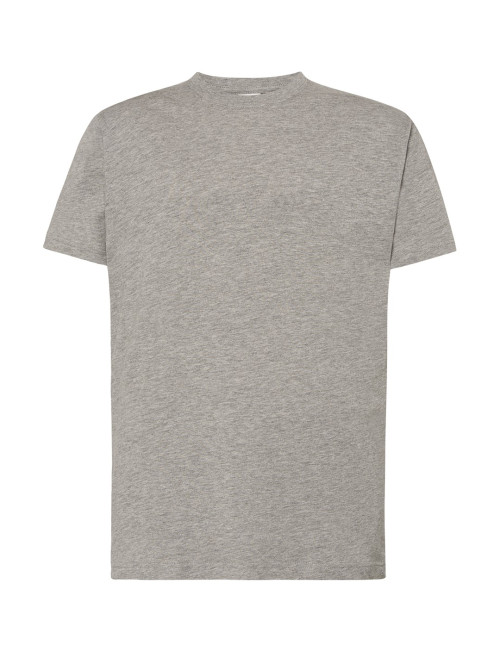 "Koszulka męska JHK TSUA 150 Slim Fit, szary melanż, 100% bawełna,