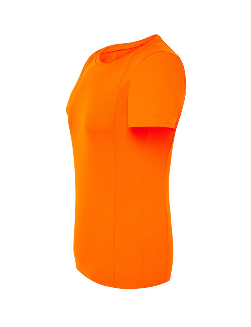 "Fluoro Orange JHK Sports T-Shirt for Women - Breathable, Quick-Dry, 