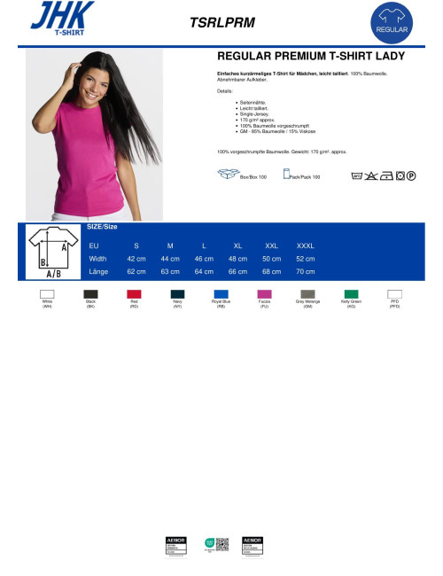 Koszulka damska JHK TSRL PRM Lady Premium royal niebieski - P&M