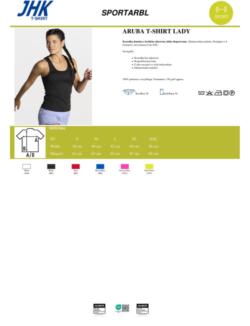 Koszulka damska t-shirt sport aruba lady royal niebieski Jhk