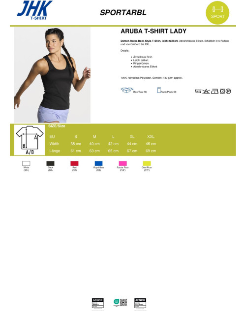 Koszulka damska t-shirt sport aruba lady royal niebieski Jhk