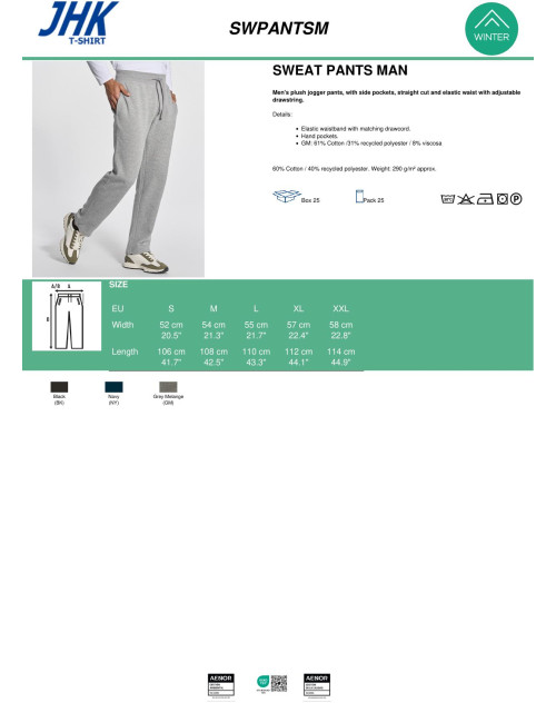Sweatpants for men sweats pants man gray melange Jhk