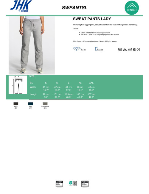 Spodnie dresowe damskie sweats pants lady szary melanż Jhk