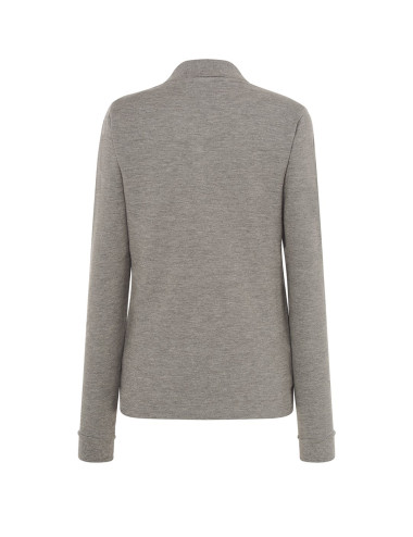 Langarm-Poloshirt POPL 200 LS ls grau melange Jhk