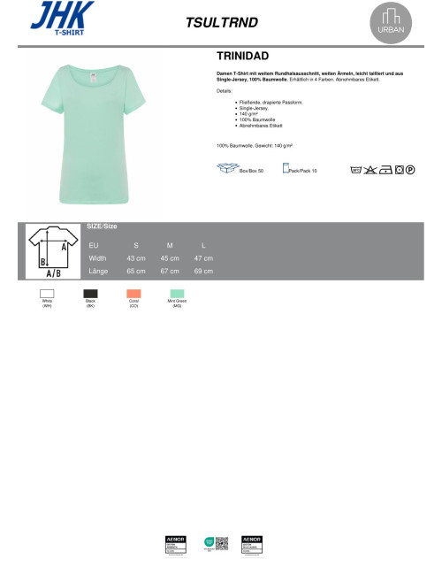 Damen-T-Shirt Tsul Trnd Trinidad Coral Jhk