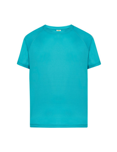 "Men's Turquoise JHK Sports T-Shirt - 100% Polyester, Quick-Dry, Brea