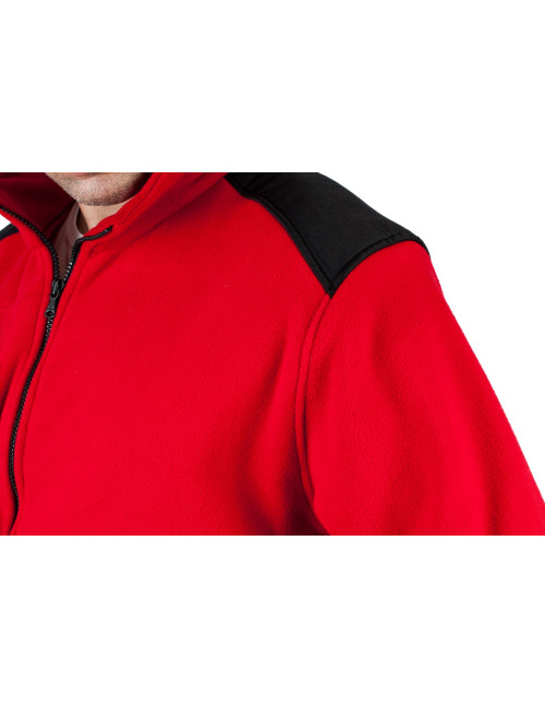 Super warmes Herren-Fleece, verstärkt, FLRA 340 Premium Rot/Schwarz JHK