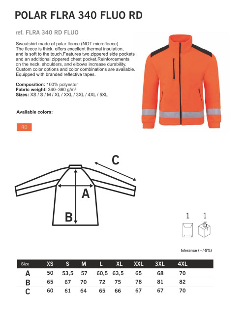 Men`s fleece flra 340 premium red/black Jhk