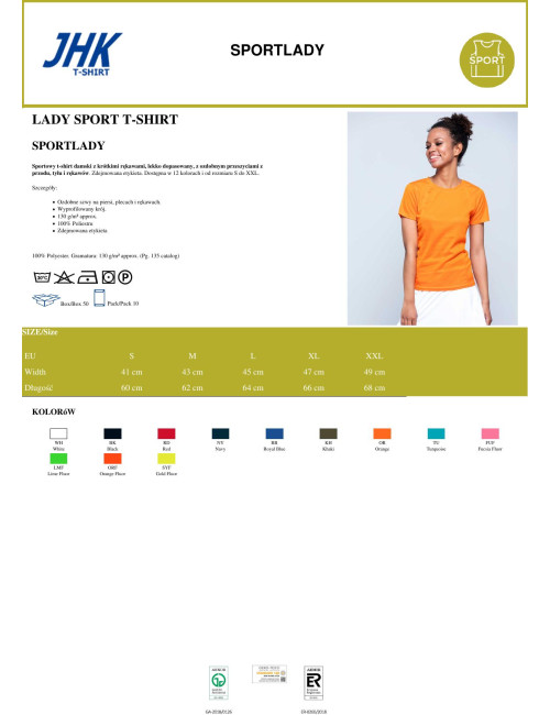 Koszulka damska t-shirt sport lady turkusowy Jhk