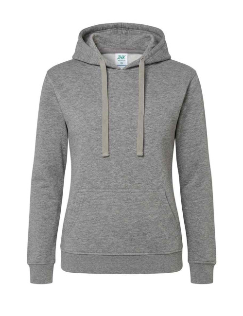 Women`s sweatshirt with printed advertising clothing