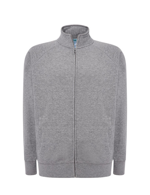 Herren-Sweatshirt mit durchgehendem Reißverschluss, Graumelange JHK