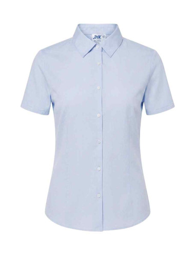 Damenbluse JHK SHL OXF SS Himmelblau