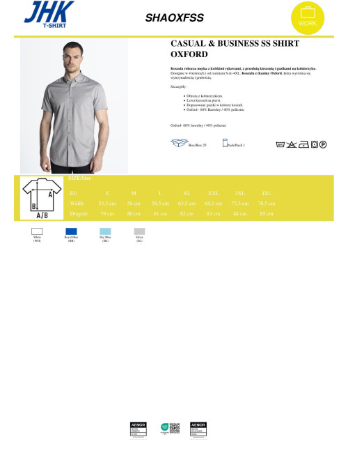 Herrenhemd Sha Oxf Ss Jhk