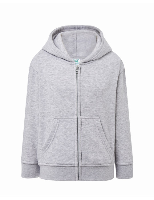 Kinder-Kapuzenpullover, grau meliert JHK