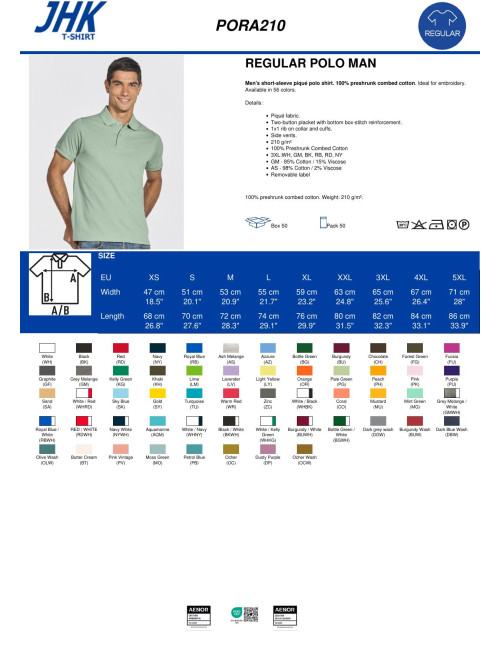 Men`s polo shirts polo pora 210 contrast black/white Jhk