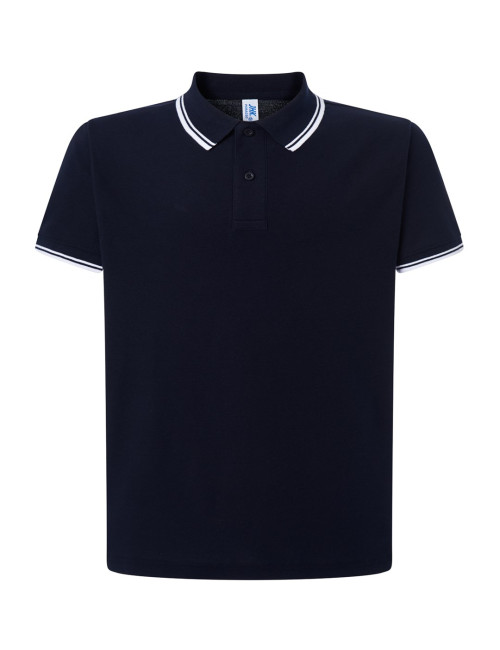 Pora Herren-Poloshirts 210 Kontrast Marineblau/Weiß JHK