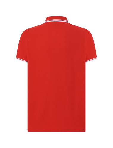 Herren Poloshirts Polo Pora 210 Kontrast Rot/Weiß Jhk