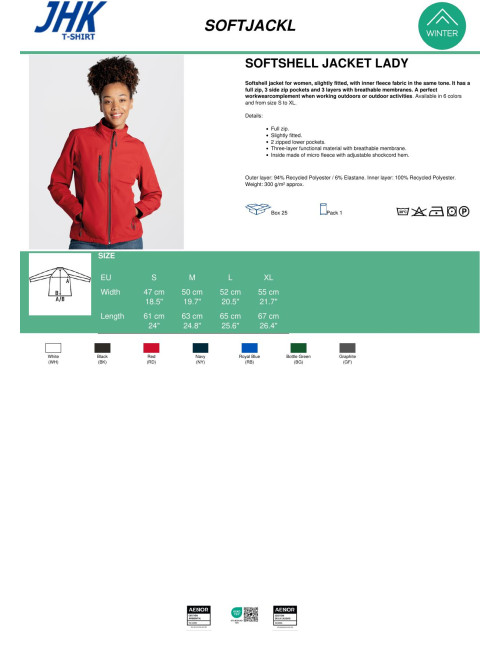 Softhshell lady jacket graphite Jhk