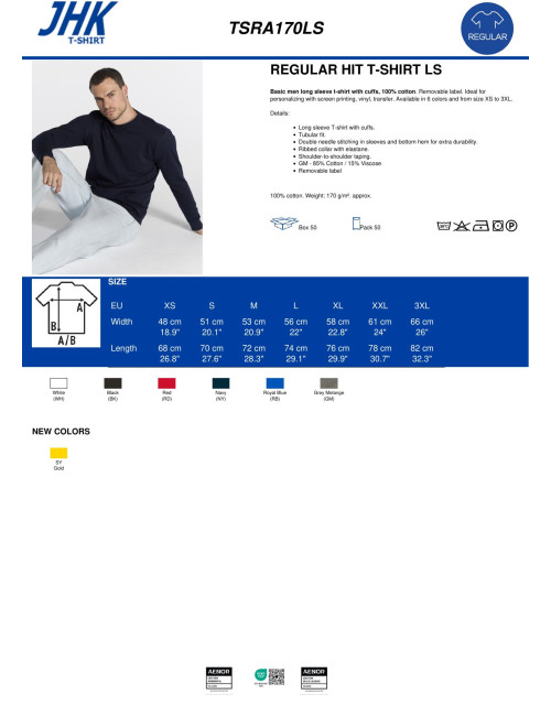 Herren Tsra 170 ls T-Shirt rot Jhk