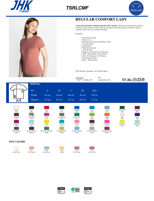 Koszulka damska tsrl cmf lady comfort miętowa zieleń Jhk