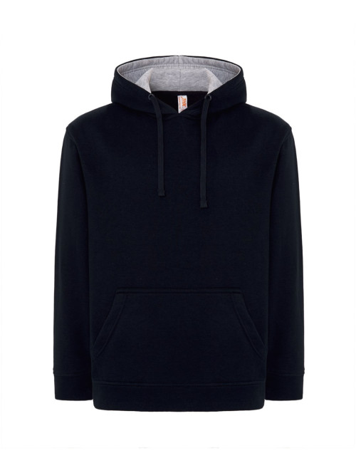 Bluza dresowa męska ocean hooded contrast granatowo/ Jhk
