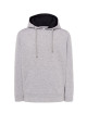 Men`s sweatshirt ocean hooded contrast ash melange/navy blue Jhk