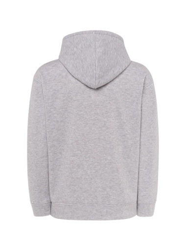 Men`s sweatshirt ocean hooded contrast ash melange/navy blue Jhk