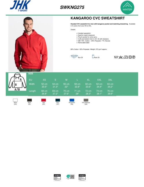 Känguru CVC Sweatshirt Königsblau Herren Sweatshirt JHK