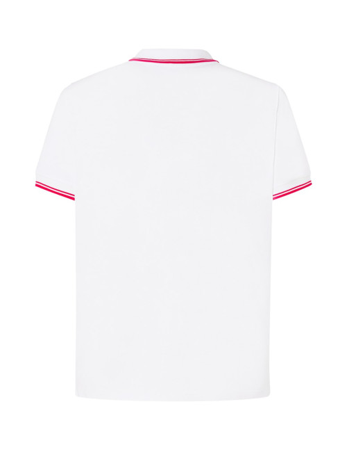 Herren Poloshirts Polo Pora 210 Kontrast Weiß/Rot Jhk
