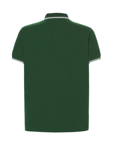 Pora Herren-Poloshirts 210 Kontrast Flaschengrün/Weiß JHK