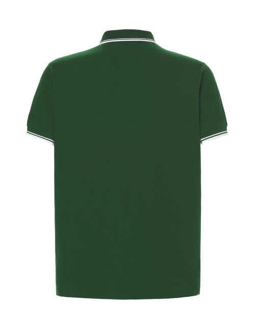 Pora Herren-Poloshirts 210 Kontrast Flaschengrün/Weiß JHK
