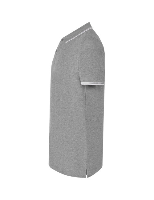 Herren Poloshirts Polo Pora 210 Kontrast Grau Melange/Weiß JHK