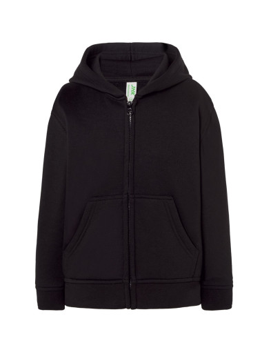 Kinder-Sweatshirt mit Kapuze, schwarz, JHK