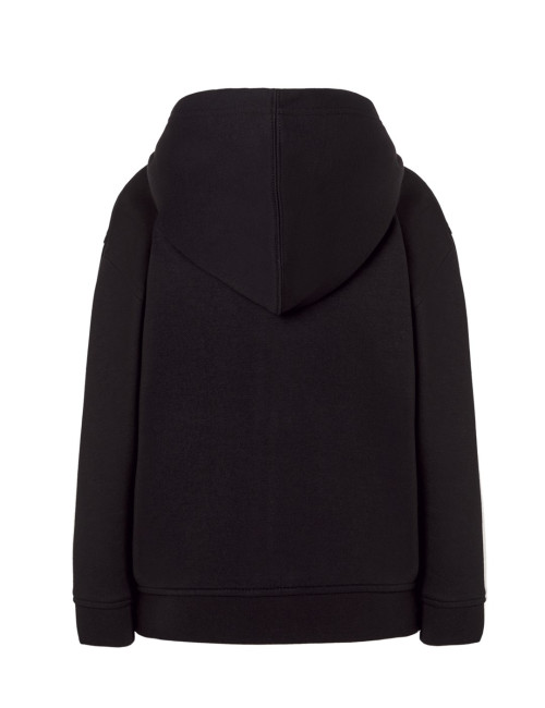Kinder-Sweatshirt mit Kapuze, schwarz, JHK