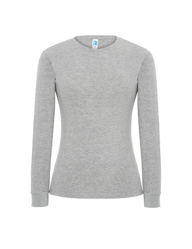 Lady Regular Ls Premium Damen T-Shirt Grau Melange Jhk Jhk