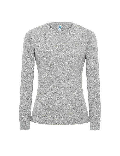 Lady Regular Ls Premium Damen T-Shirt Grau Melange Jhk Jhk