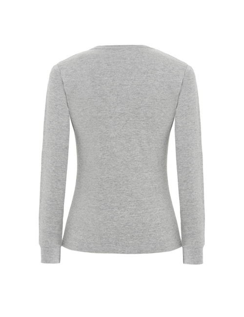 Lady Regular Ls Premium Damen T-Shirt Grau Melange Jhk Jhk