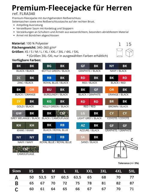 Men's Fleece JHK FLRA 340 Bus Hood Black/Black